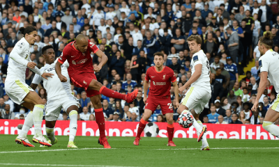 Fabinho strieľa gól za Liverpool