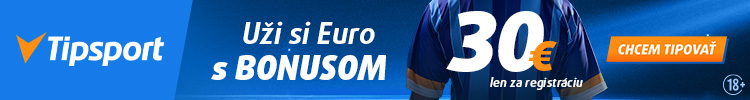 Euro s bonusom 30 € za registráciu v Tipsporte - 750x100